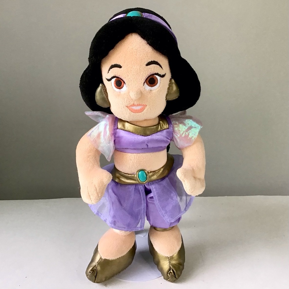 Disney Parks Princess Jasmine Aladdin 12” Stuffed Plush Doll Purple Outfit